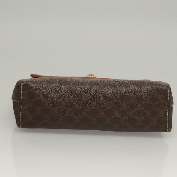 CELINE Macadam Canvas Hand Bag Pvc Leather Brown Gold - Picture 9 of 12